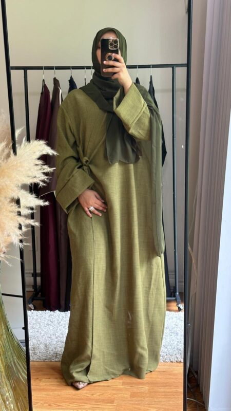 Ayeza robe dress in olive