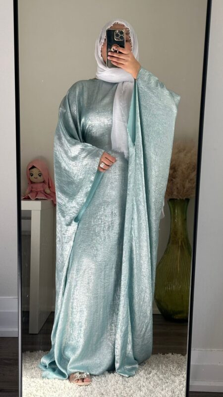 Adah shimmer kaftan in Sky Blue